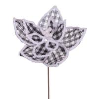 Vickerman 11" Black / White Plaid Spray (6 Pack)