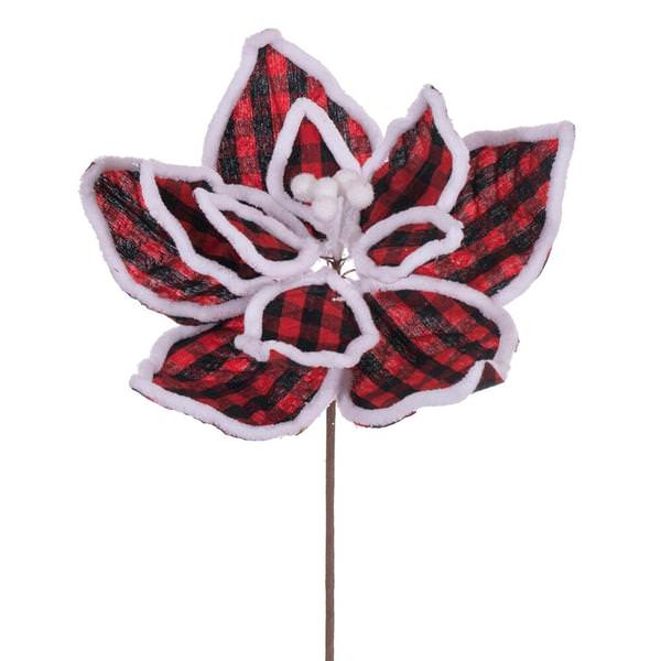 11" Black / Red Plaid White Lined Spray (6 Pack)