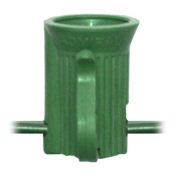 25 Light 25' Green Wire Empty C7 String with 12" Spacing