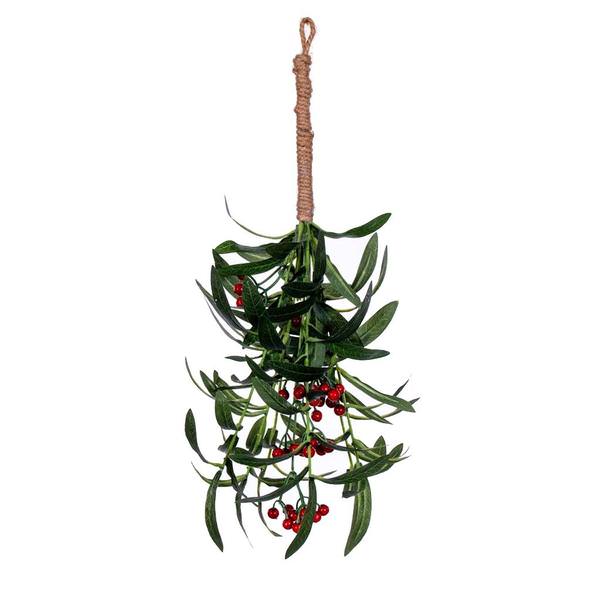 17" Artificial Red Berry and Mistletoe Spray (2 pack)