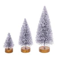 Vickerman 3" / 5" / 7" Frosted Silver Sisal Bottle Brush Tree Set (3 Pack)