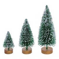 View 3" / 5" / 7" Frosted Emerald Sisal Bottle Brush Tree Set (3 Pack)