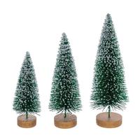 Vickerman 8" / 10" / 12" Frosted Emerald Sisal Bottle Brush Tree Set (3 Pack)