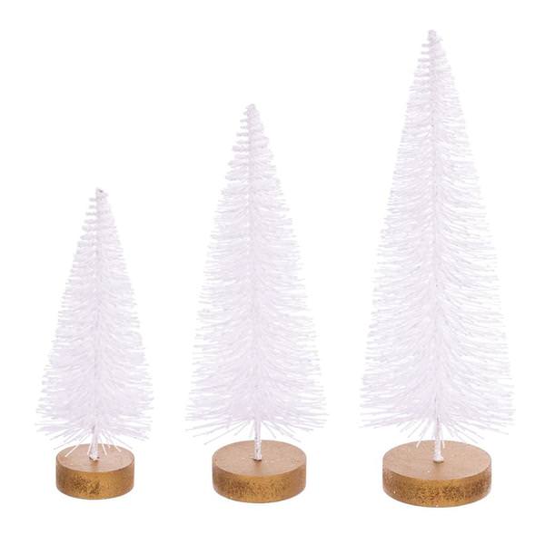 8" / 10" / 12" White Sisal Bottle Brush Tree Set (3 Pack)