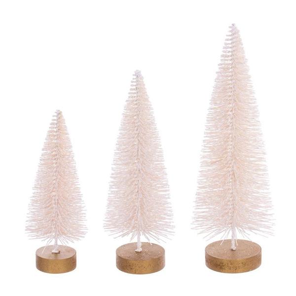 8" / 10" / 12" Cream Sisal Bottle Brush Tree Set (3 Pack)
