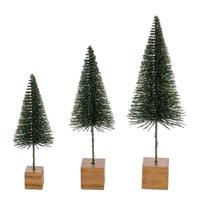 Vickerman 8" / 10" / 12" Moss Green Sisal Bottle Brush Tree Set (3 Pack)
