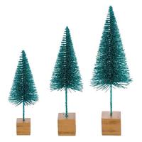 View 8" / 10" / 12" Teal Sisal Bottle Brush Tree Set (3 Pack)