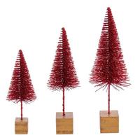 Vickerman 8" / 10" / 12" Red Sisal Bottle Brush Tree Set (3 Pack)