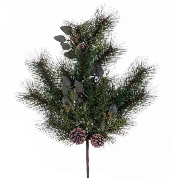 26" Artificial Mixed Foliage Pinecone Spray