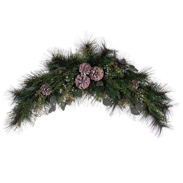 32" Artificial Mixed Foliage with Pinecone Swag