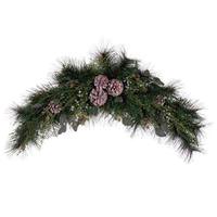 Vickerman 32" Artificial Mixed Foliage with Pinecone Swag