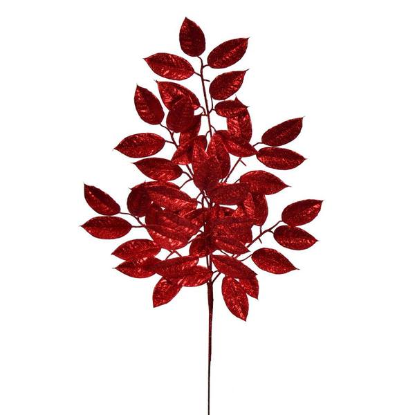31" Artificial Red Gardenia Glitter Spray (2 Pack)