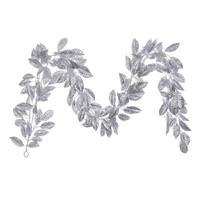 Vickerman 72" Artificial Silver Gardenia Glitter Garland
