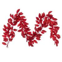 Vickerman 72" Artificial Red Gardenia Glitter Garland