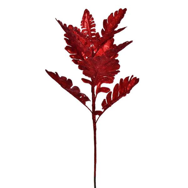 19" Artificial Red Dusty Miller Glitter Spray (3 Pack)