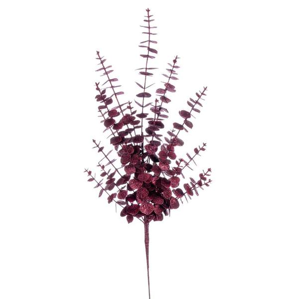 28" Burgundy Eucalyptus Glitter Spray (2 Pack)