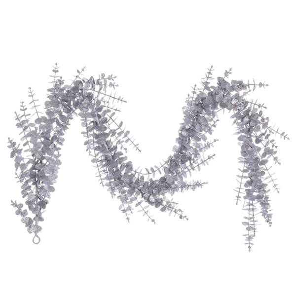 72" Artificial Silver Eucalyptus Snowy Garland