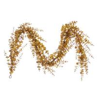 Vickerman 72" Artificial Gold Eucalyptus Glitter Garland