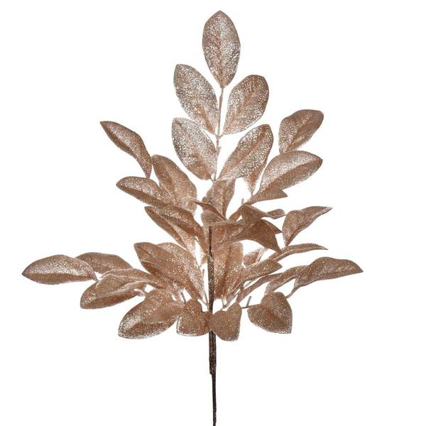 25" Artificial Cafe Latte Apple Leaf Glitter Bush Spray (2 Pack)