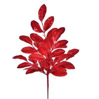 Vickerman 25" Artificial Red Apple Leaf Glitter Bush Spray (2 Pack)