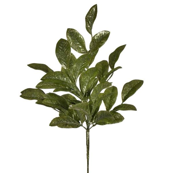 25" Artificial Lime Apple Leaf Glitter Bush Spray (2 Pack)