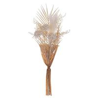 Vickerman 23" Artificial Cream Straw Flower Pampas Grass Palm Fern Bouquet