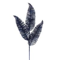 Vickerman 24.5" Artificial Midnight Blue Feather Fern Glitter Spray (6 Pack)