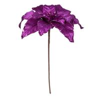 Vickerman 24" Purple Poinsettia Sequin Trim Velvet Spray (3 Pack)