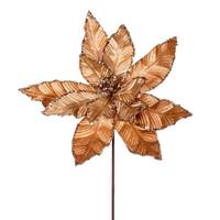 Vickerman 24" Mocha Poinsettia Sequin Trim Velvet Spray (3 Pack)