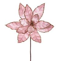 Vickerman 24" Pink Poinsettia Sequin Trim Velvet Spray (3 Pack)