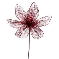 Vickerman 24" Burgundy Poinsettia Mesh Glitter Sequin Spray (2 Pack)