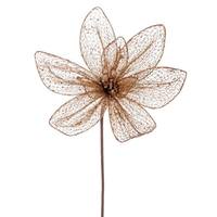 Vickerman 24" Rose Gold Poinsettia Mesh Glitter Sequin Spray (2 Pack)