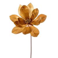 Vickerman 22" Gold Velvet Sheen Glitter Trim Poinsettia Spray (4 Pack)