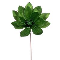 Vickerman 22" Green Velvet Sheen Glitter Trim Poinsettia Spray (4 Pack)