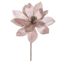 Vickerman 22" Pewter Velvet Sheen Glitter Trim Poinsettia Spray (4 Pack)