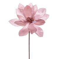 Vickerman 22" Pink Velvet Sheen Glitter Trim Poinsettia Spray (4 Pack)