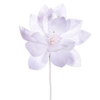 Vickerman 22" White Velvet Sheen Glitter Trim Poinsettia Spray (4 Pack)