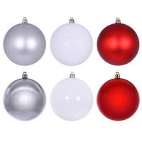 Vickerman 2.4" Red / White / Silver Ornament (18 Pack)