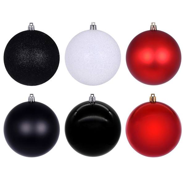 2.4" Red / Black / White Ornament (18 Pack)