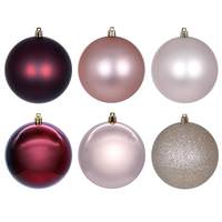 Vickerman 2.4" Rose Gold / Burgundy / Oat Ornament (18 Pack)