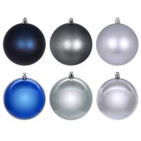View 2.4" Midnight Blue / Pewter / Silver Ornament (18 Pack)