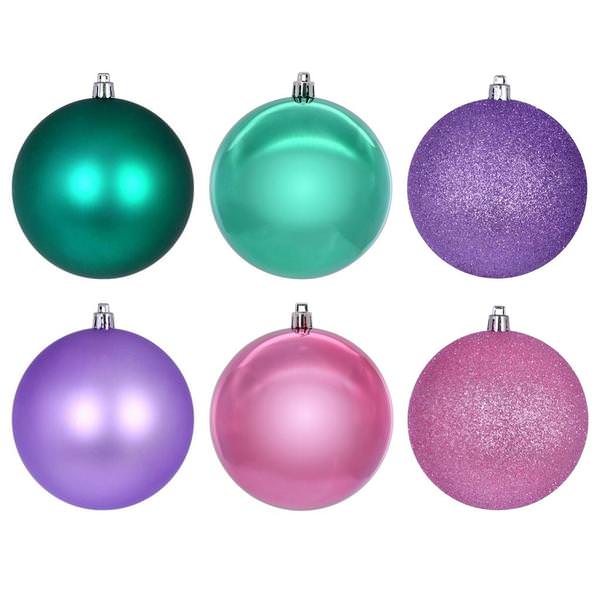 2.4" Pink / Teal / Lavender Ornament (18 Pack)