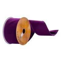 Vickerman 2.5"x30' Plum Purple Velvet Ribbon