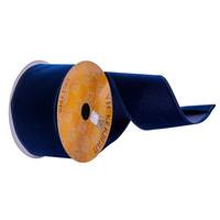 Vickerman 2.5"x30' Navy Blue Velvet Ribbon