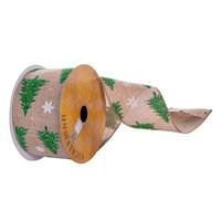 Vickerman 2.5"x30' Natural Green Tree Ribbon