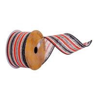 Vickerman 2.5"x30' Orange / Black Stripe Ribbon