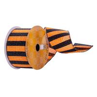 Vickerman 2.5"x30' Orange / Black Stripe Ribbon