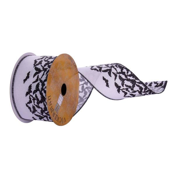 2.5"x30' Black / White Bats Ribbon