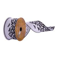 Vickerman 2.5"x30' Black / White Bats Ribbon