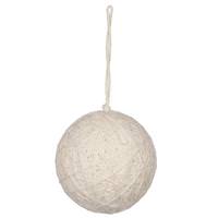 Vickerman 5" Ivory Wool Ball Ornament (2 pack)